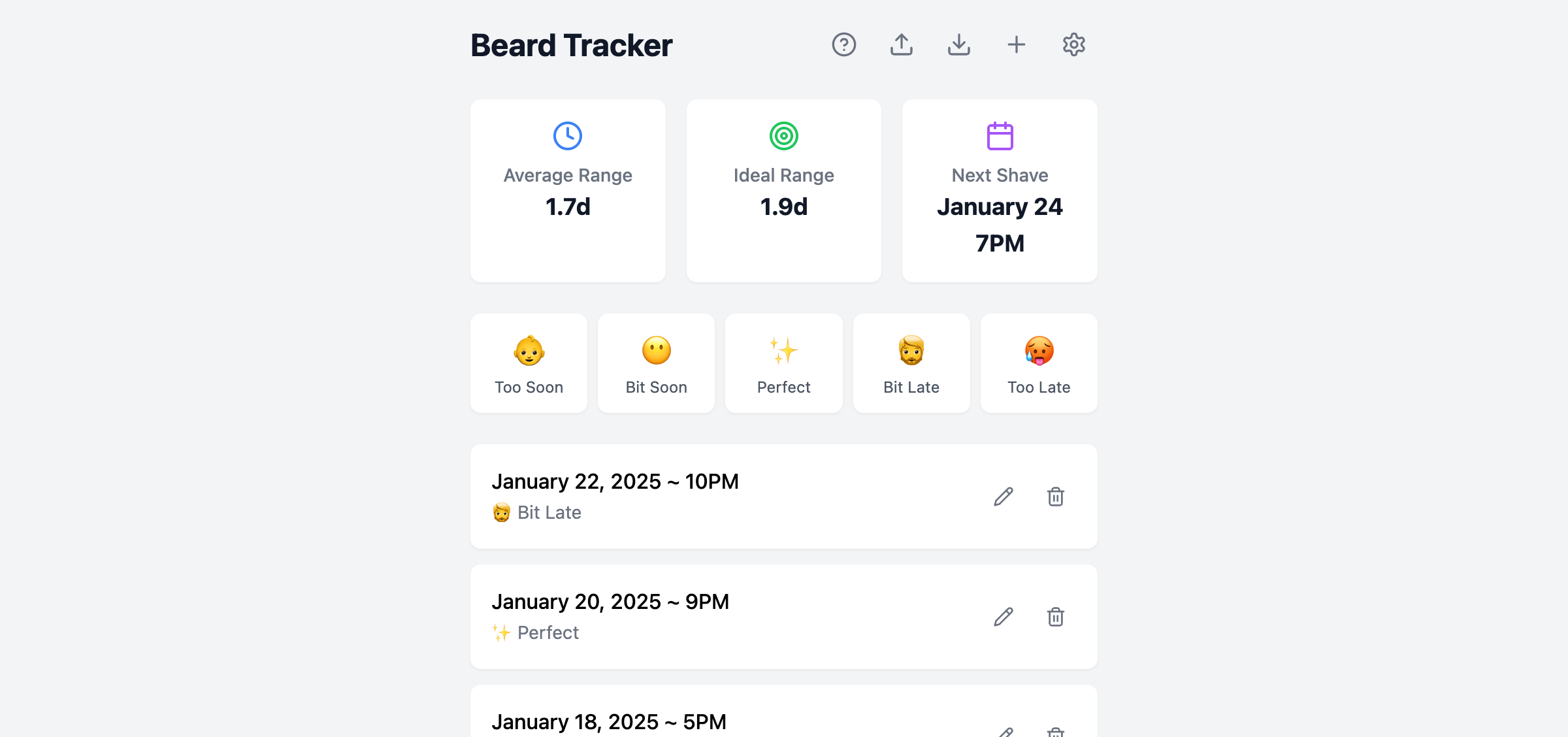 Beard Shave Tracker - 1